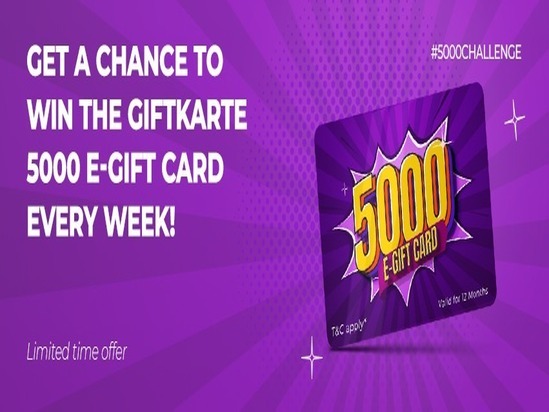 Win a Gift Card Worth Rs.5000 Every Week with Our #5000Challenge!