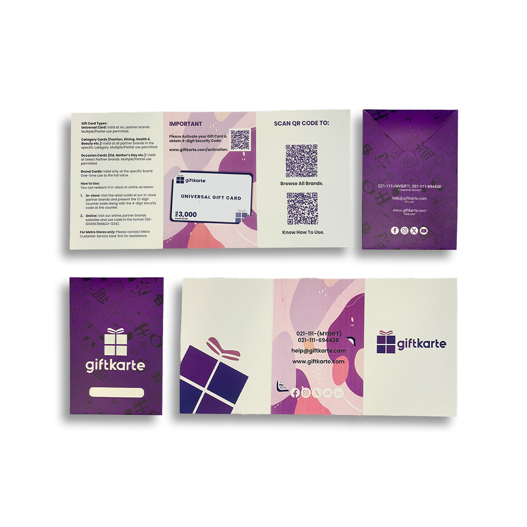Envelope gift card packaging
